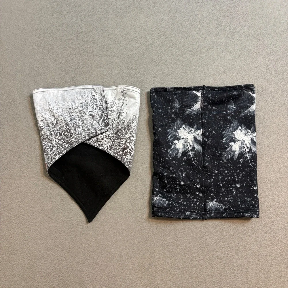 Airhole Facemask Bundle of 2 Men ML Snowy Pine Bandana & Snowflake Neck Gaiter